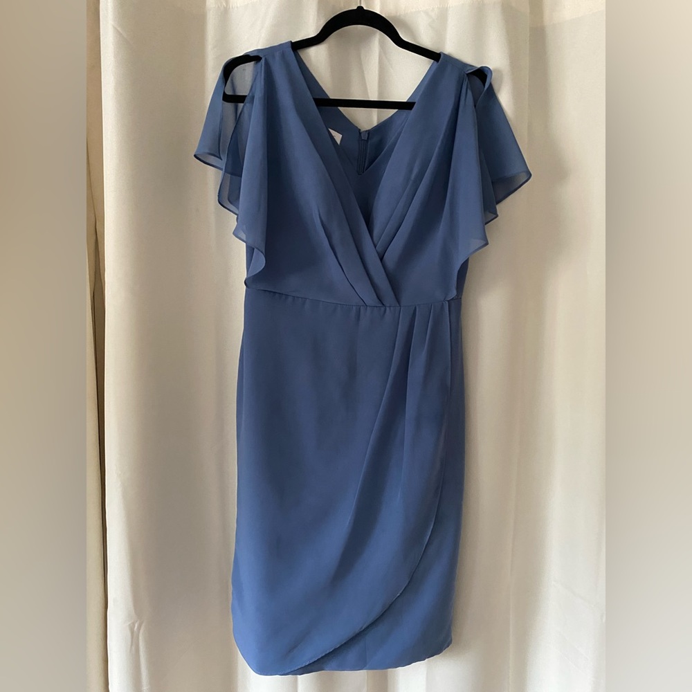 Beautiful periwinkle mother of the bride type dress.